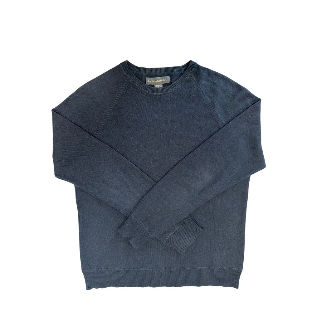 Banana Republic Women's M Silk Cashmere Pullover Sweater Navy Blue Long Sleeve
